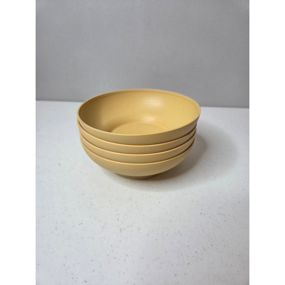Vintage Tupperware Cereal Bowls Set of 4 Harvest Gold Retro #890 Kitchen